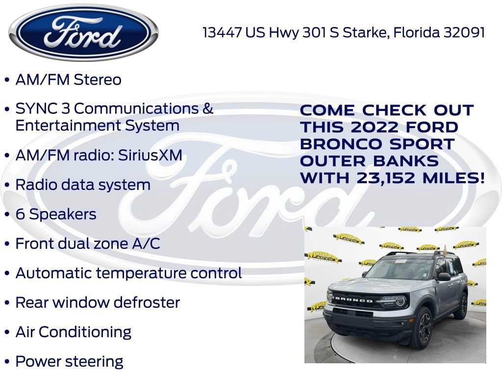 Certified 2022 Ford Bronco Sport Outer Banks image 23