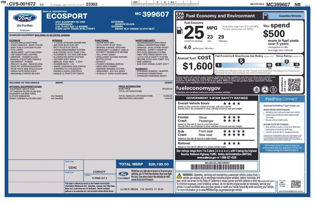 Certified 2021 Ford EcoSport SE image 25