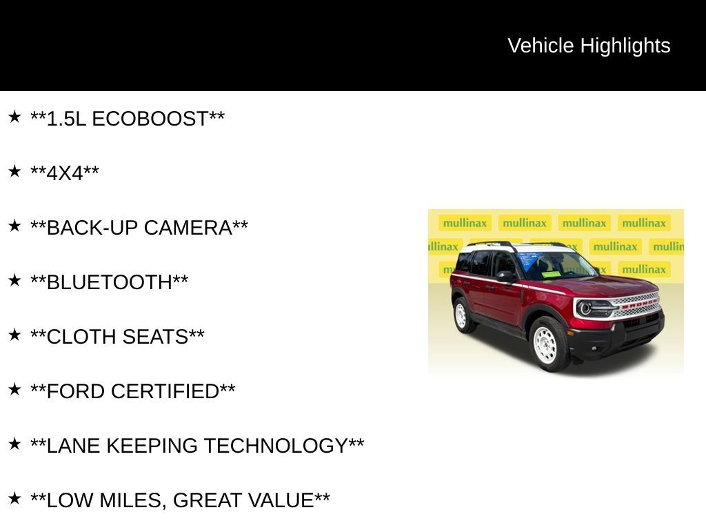 Certified 2025 Ford Bronco Sport Heritage w/ Convenience Package AWD/4WD image 13