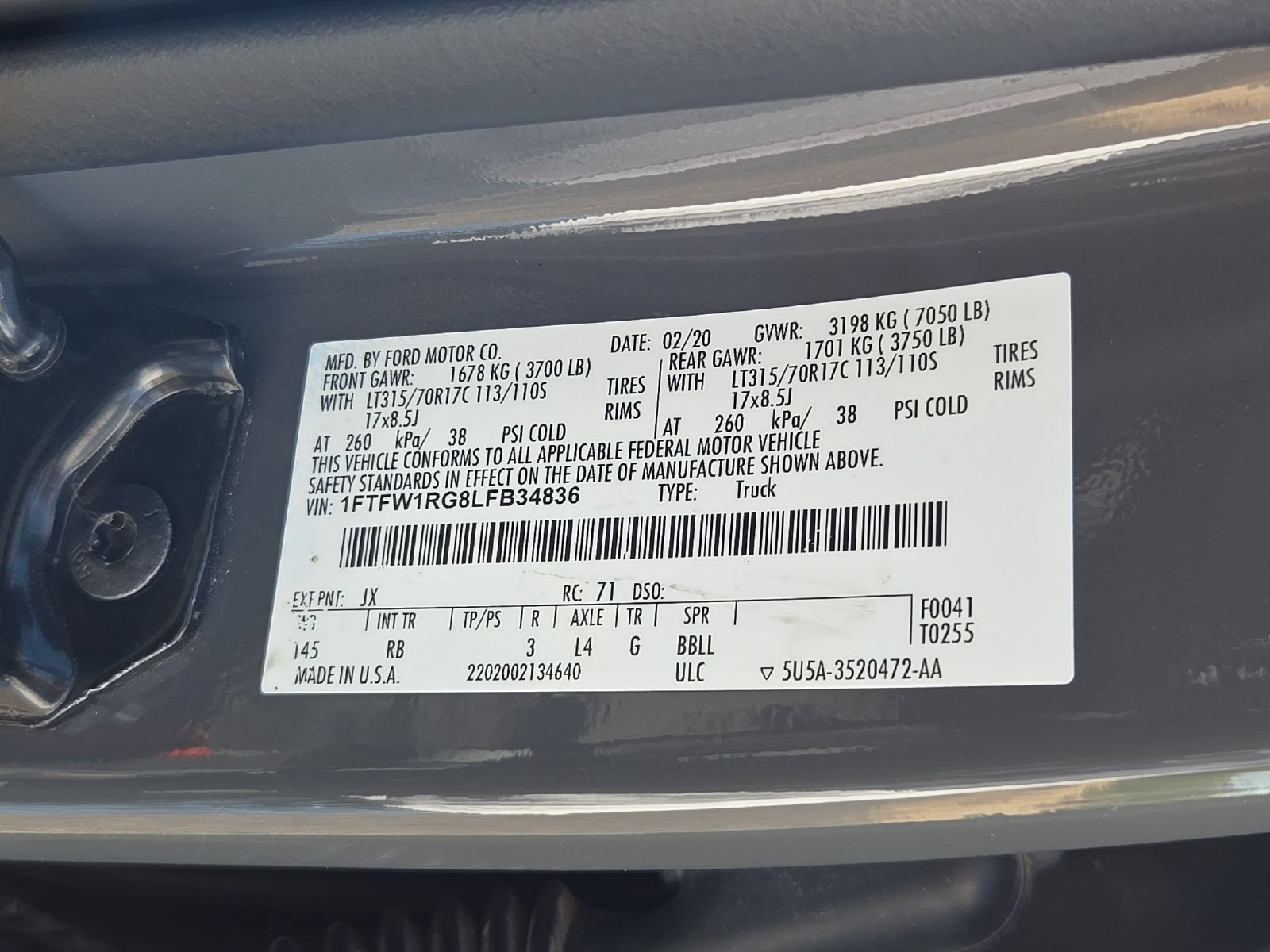 Certified 2020 Ford F150 Raptor w/ Equipment Group 802A Luxury AWD/4WD image 31