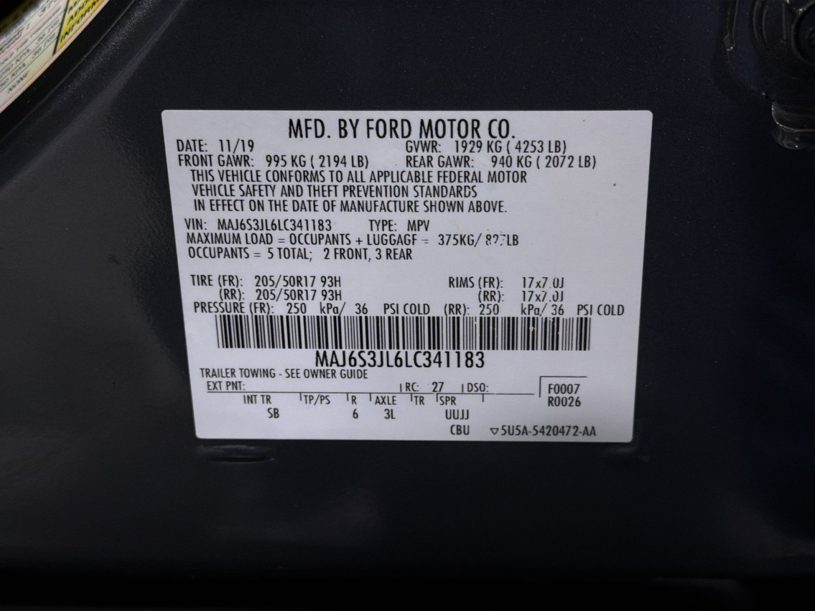 Certified 2020 Ford EcoSport SES AWD/4WD image 34