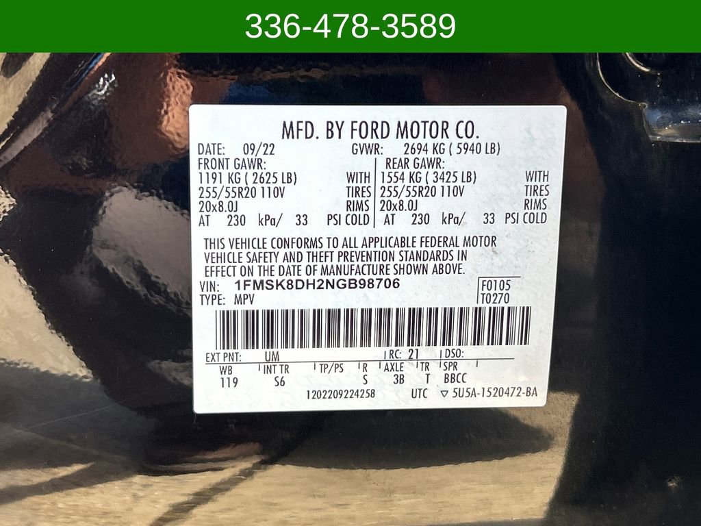 Certified 2022 Ford Explorer XLT w/ Equipment Group 202A image 27