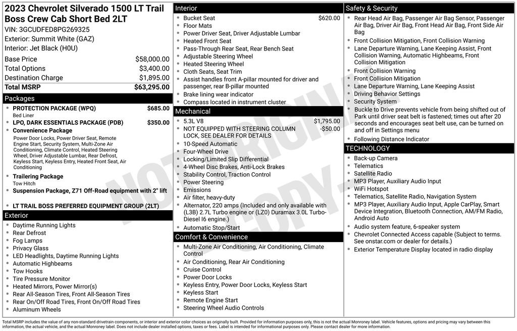 Used 2023 Chevrolet Silverado 1500 LT Trail Boss w/ Protection Package AWD/4WD image 5
