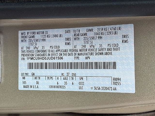Certified 2018 Ford Escape SEL AWD/4WD image 28