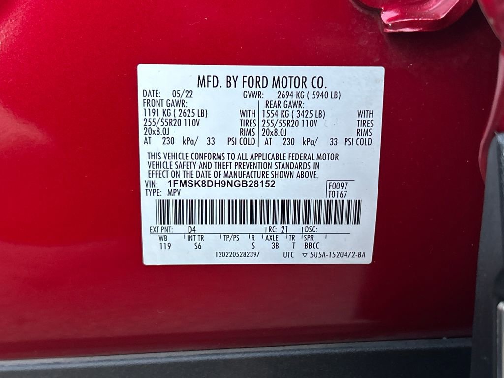 Certified 2022 Ford Explorer XLT w/ Equipment Group 202A image 32