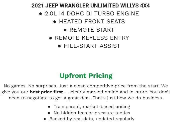 Used 2021 Jeep Wrangler Unlimited Sport AWD/4WD image 2