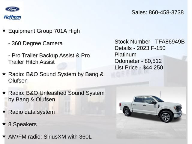 Certified 2023 Ford F150 Platinum w/ Equipment Group 701A High AWD/4WD image 15