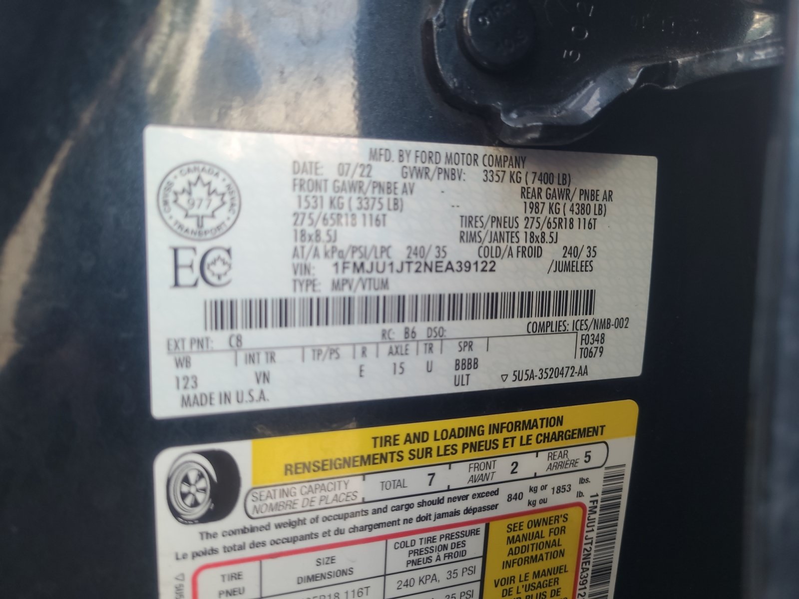Certified 2022 Ford Expedition XLT w/ Equipment Group 202A AWD/4WD image 25