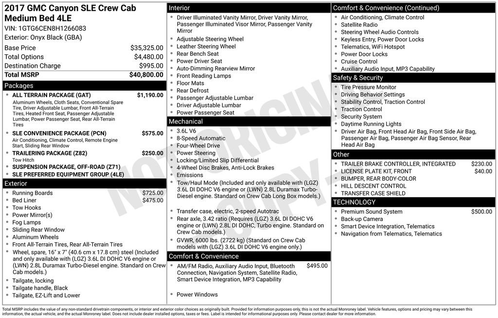 Used 2017 GMC Canyon SLE w/ All Terrain Package AWD/4WD image 26