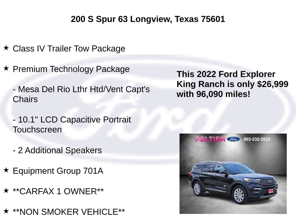 Certified 2022 Ford Explorer King Ranch w/ Premium Technology Package AWD/4WD image 5