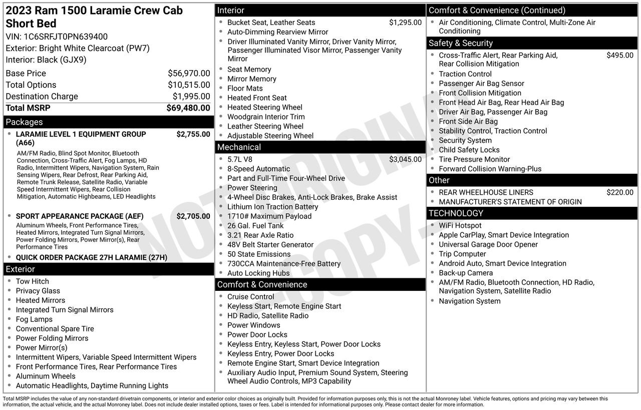 Used 2023 RAM 1500 Laramie AWD/4WD image 53