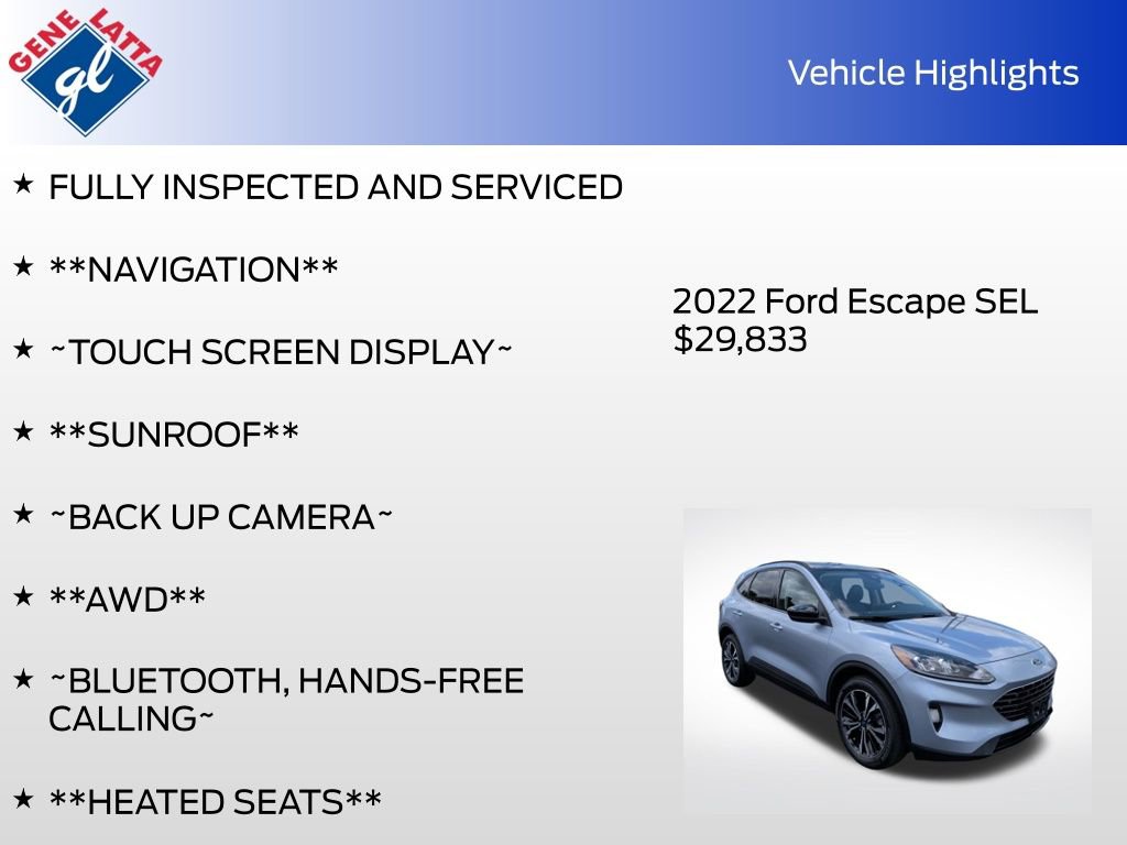 Certified 2022 Ford Escape SEL w/ SEL Stealth AWD Package image 34