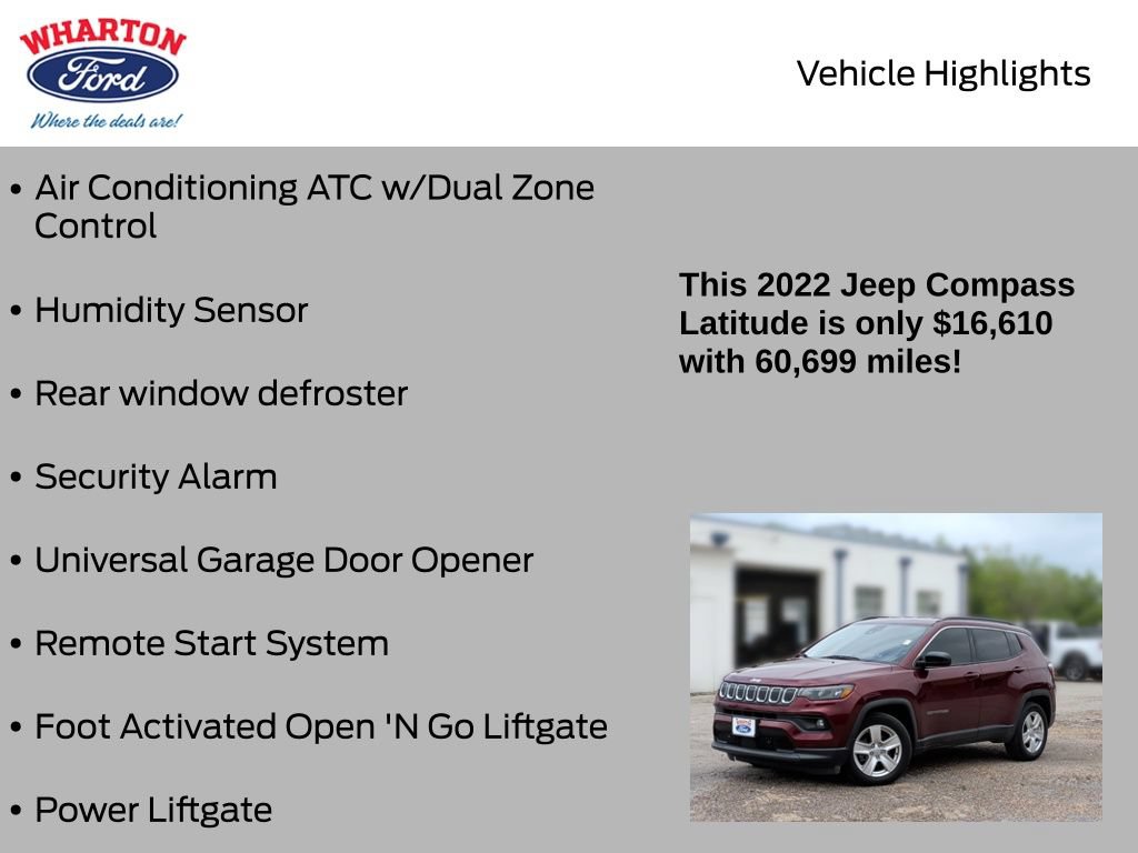 Used 2022 Jeep Compass Latitude w/ Convenience Group FWD image 20