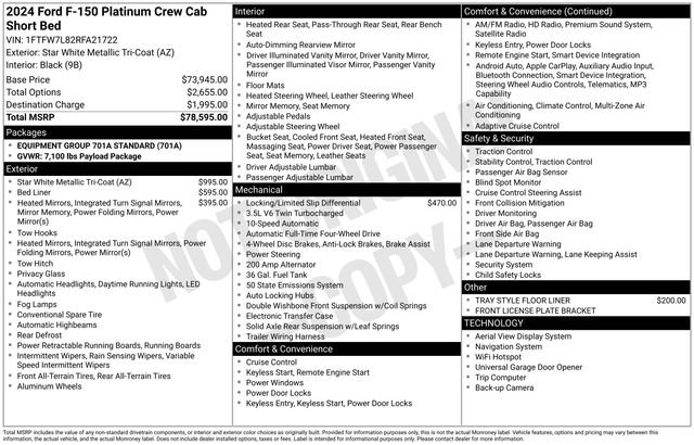 Certified 2024 Ford F150 Platinum AWD/4WD image 16