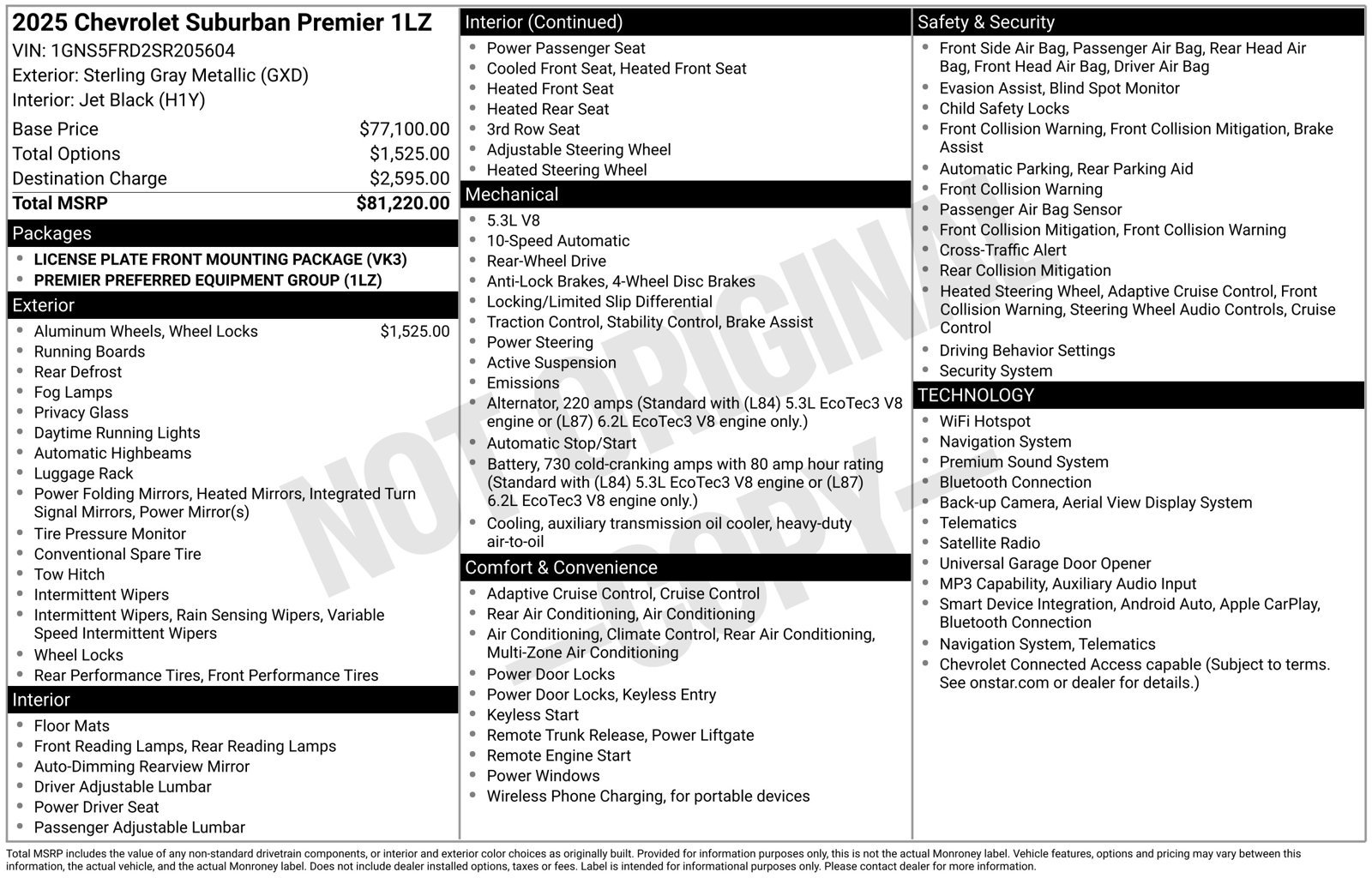 Used 2025 Chevrolet Suburban Premier RWD image 30