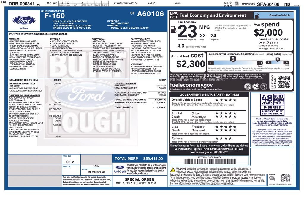Certified 2025 Ford F150 XLT w/ Equipment Group 301A Standard AWD/4WD image 17