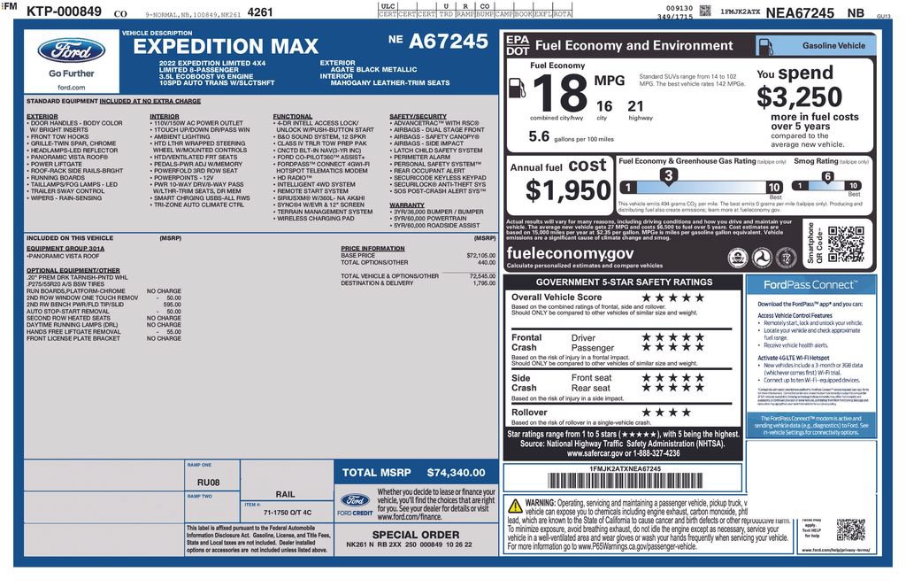 Certified 2022 Ford Expedition Max Limited AWD/4WD image 2