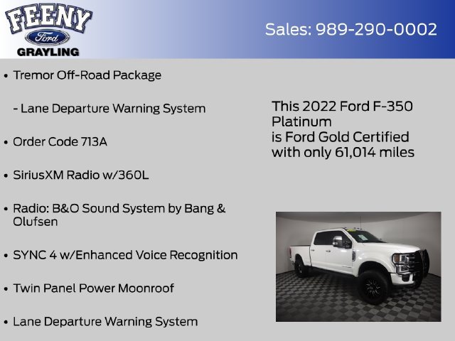 Certified 2022 Ford F350 Platinum w/ Tremor Off-Road Package AWD/4WD image 14