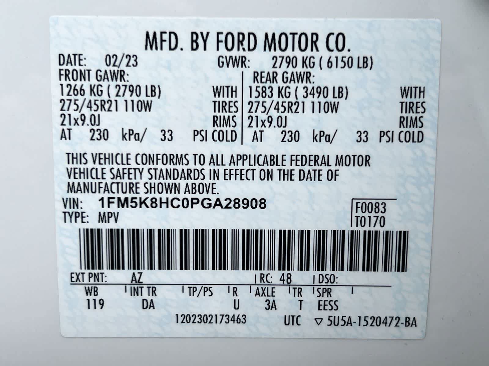 Certified 2023 Ford Explorer Platinum w/ Technology Package AWD/4WD image 37