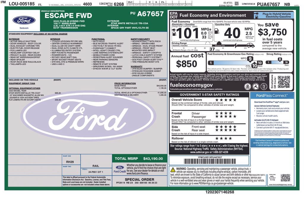 Certified 2023 Ford Escape SE FWD image 40