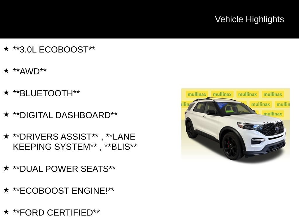 Certified 2022 Ford Explorer ST w/ Equipment Group 401A AWD/4WD image 12