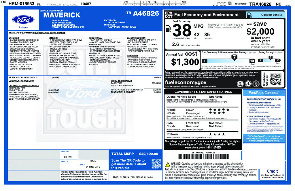 Certified 2026 Ford Maverick XLT FWD image 39