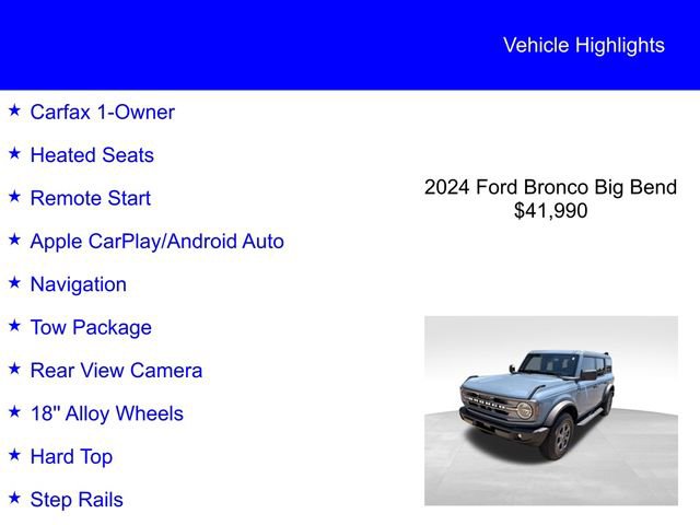 Certified 2024 Ford Bronco Big Bend AWD/4WD image 2