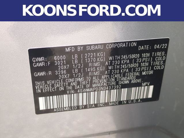 Used 2022 Subaru Ascent Limited w/ Technology Package AWD/4WD image 29