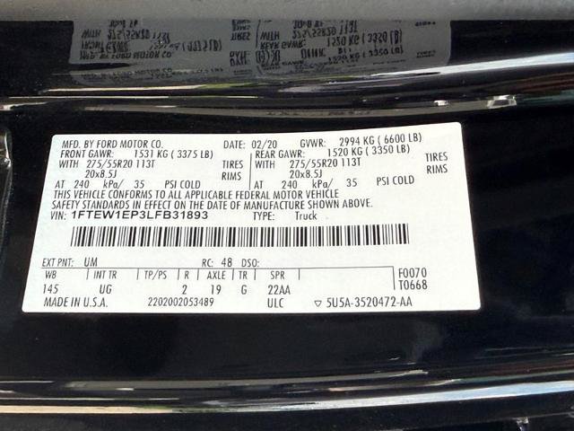 Certified 2020 Ford F150 XLT w/ Equipment Group 302A Luxury AWD/4WD image 25