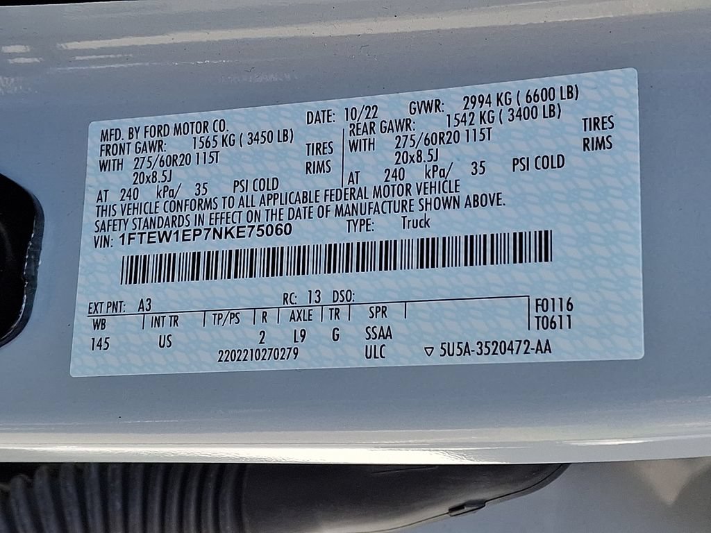Certified 2022 Ford F150 XLT w/ Equipment Group 302A High AWD/4WD image 30