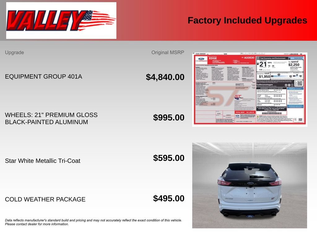 Certified 2020 Ford Edge ST w/ Equipment Group 401A AWD/4WD image 6