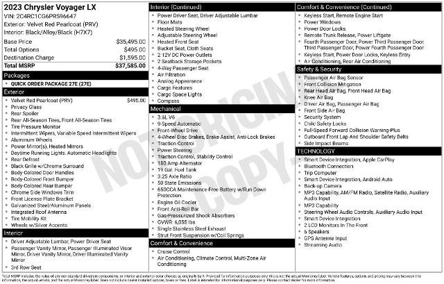 Used 2023 Chrysler Voyager LX FWD image 2