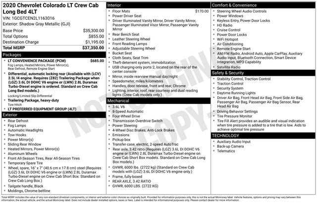 Used 2020 Chevrolet Colorado LT w/ LT Convenience Package AWD/4WD image 14