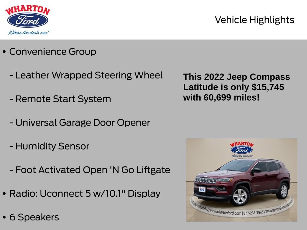 Used 2022 Jeep Compass Latitude w/ Convenience Group FWD image 15
