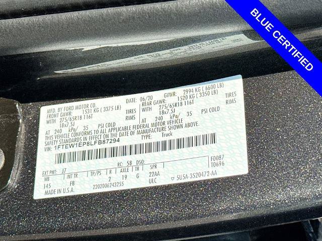 Certified 2020 Ford F150 XLT w/ Equipment Group 302A Luxury AWD/4WD image 24