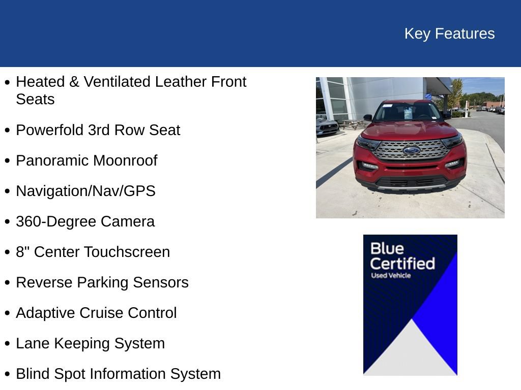Certified 2023 Ford Explorer Limited w/ Limited Technology Package RWD image 37
