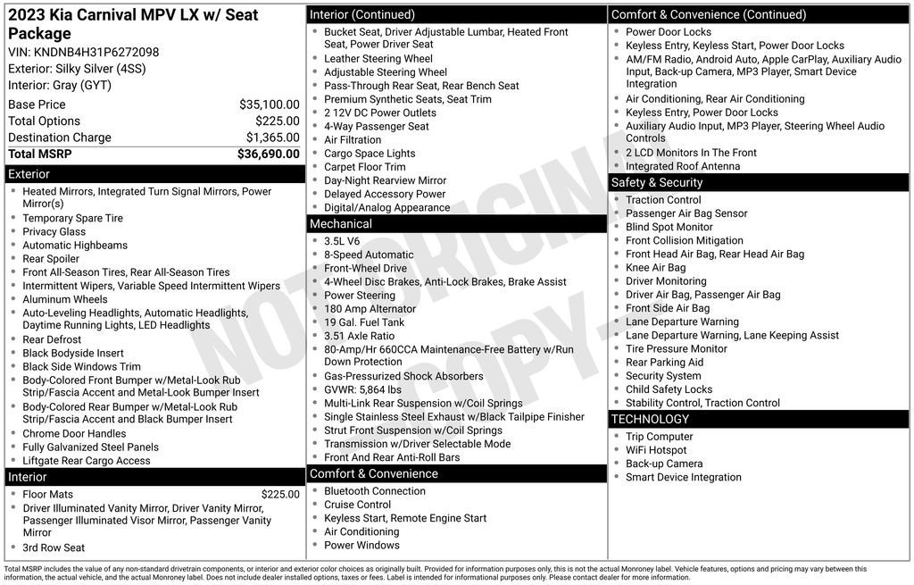 Used 2023 Kia Carnival LX FWD image 35