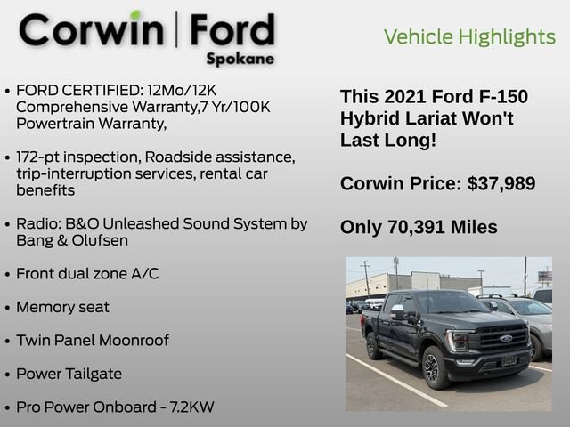Certified 2021 Ford F150 Lariat w/ Equipment Group 502A High AWD/4WD image 6