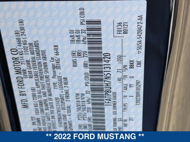 Certified 2022 Ford Mustang Convertible w/ Equipment Group 101A image 23