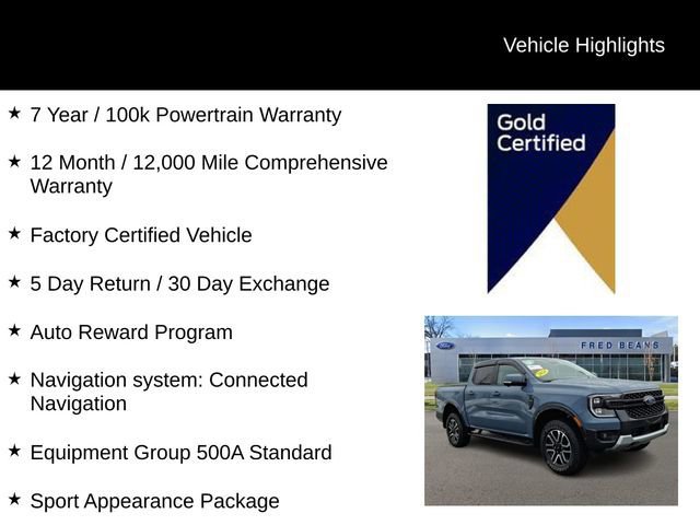 Certified 2024 Ford Ranger Lariat w/ FX4 Off-Road Package image 9