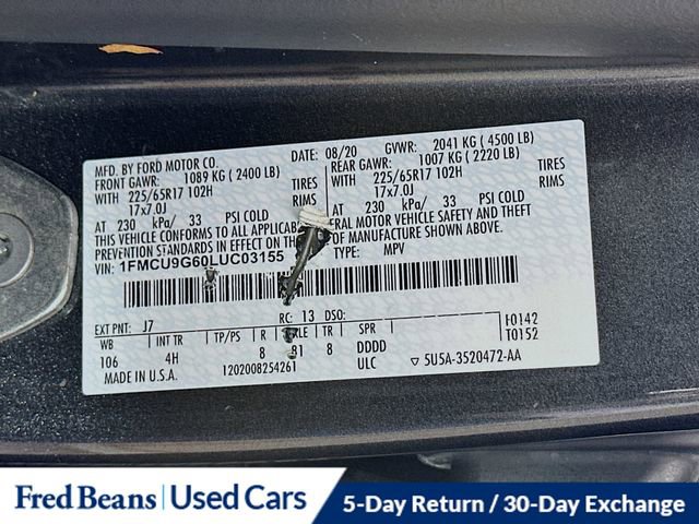 Certified 2020 Ford Escape SE AWD/4WD image 37