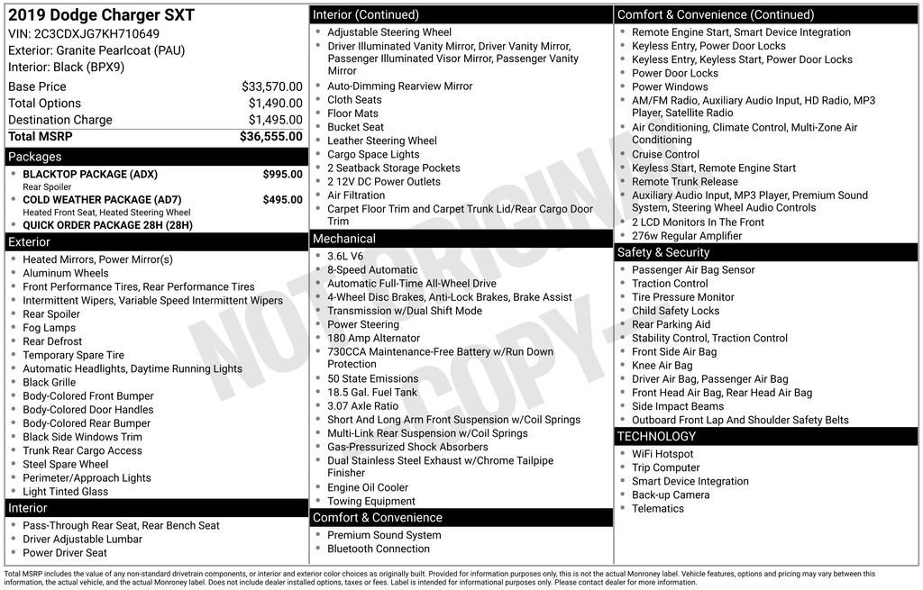 Used 2019 Dodge Charger SXT w/ Blacktop Package image 35