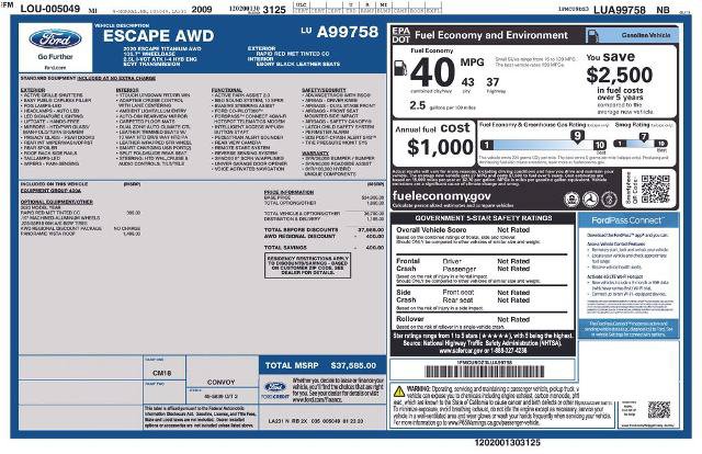 Certified 2020 Ford Escape Titanium AWD/4WD image 28