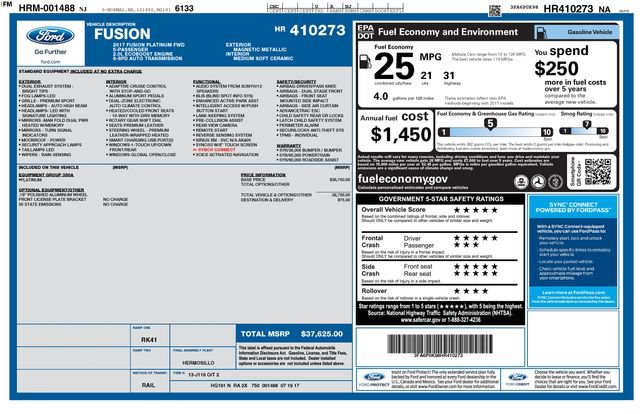 Certified 2017 Ford Fusion Platinum FWD image 10