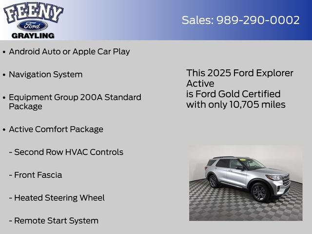 Certified 2025 Ford Explorer Active w/ Active Comfort Package AWD/4WD image 8