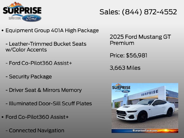 Certified 2025 Ford Mustang GT Premium w/ GT Performance Package RWD image 7