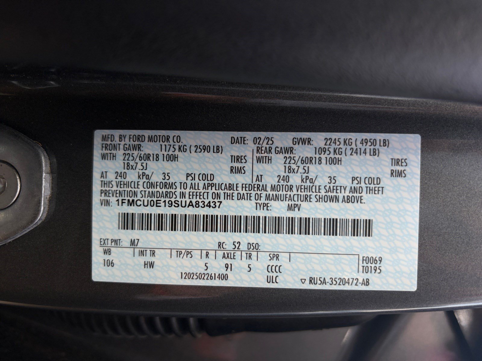 Certified 2025 Ford Escape SE FWD image 25