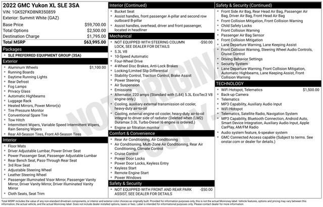 Used 2022 GMC Yukon XL SLE AWD/4WD image 37