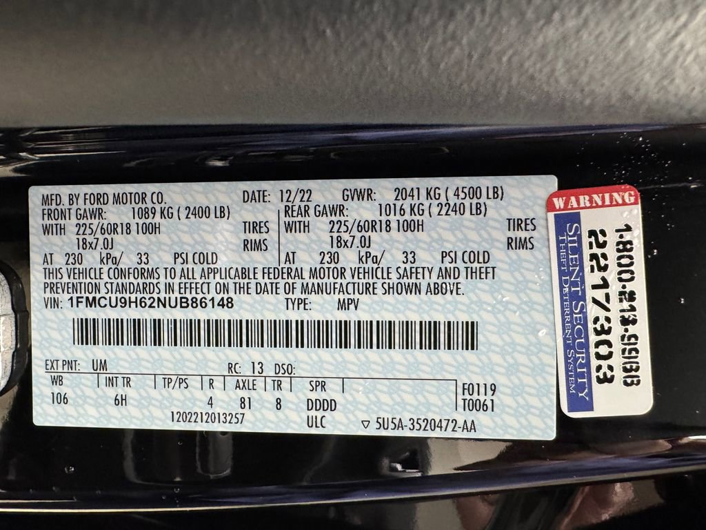 Certified 2022 Ford Escape SEL image 36