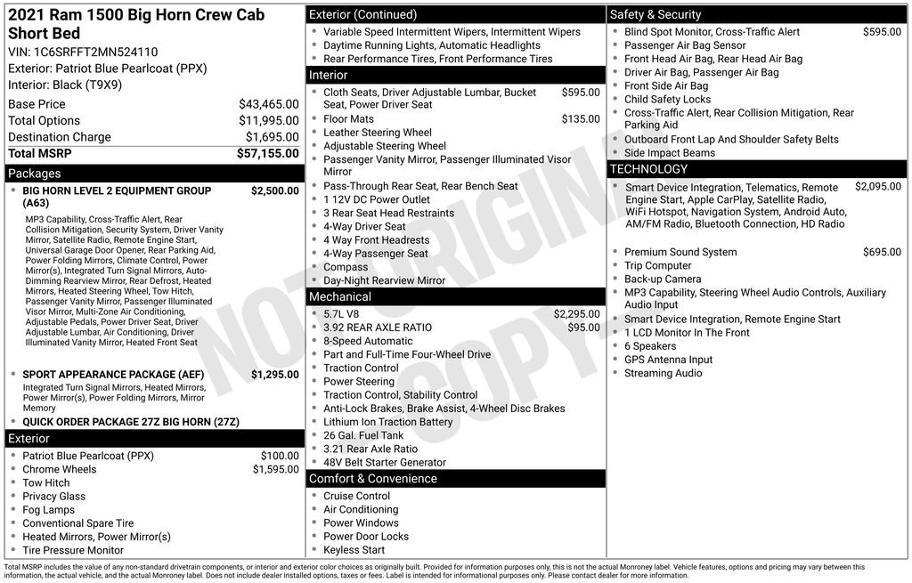 Used 2021 RAM 1500 Big Horn AWD/4WD image 26